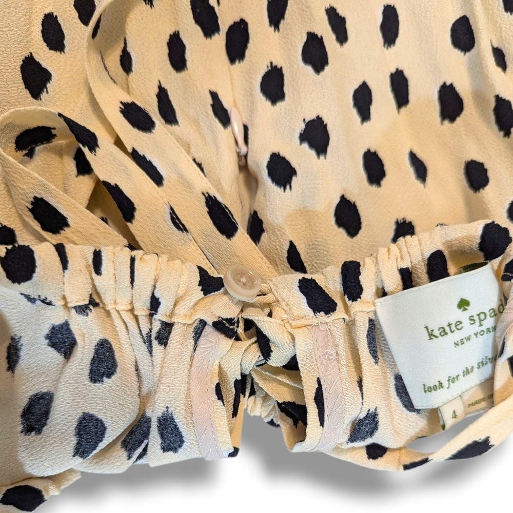 Kate Spade Leopard Dot Tie Back Dress "Take A Walk On The Wild Side", Size 4 - Picture 7 of 15